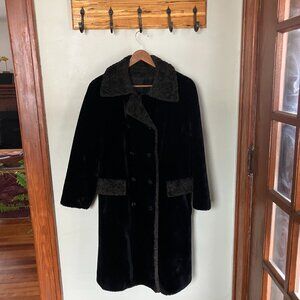 Vintage Women's Borgana by Fairmoor Faux Fur Brown Long Winter Coat heavy